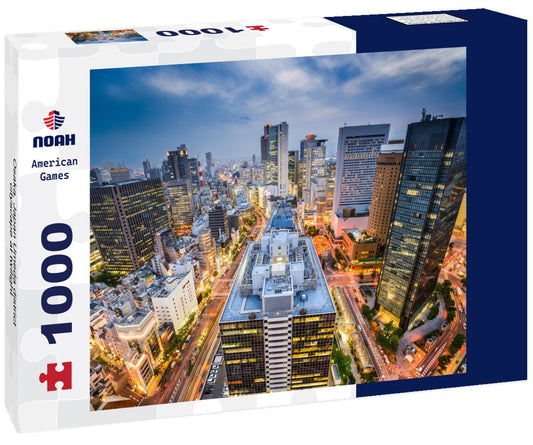 Noah Jigsaw Puzzle Umeda district cityscape at twilight in Osaka, Japan. in black white 1000 pieces