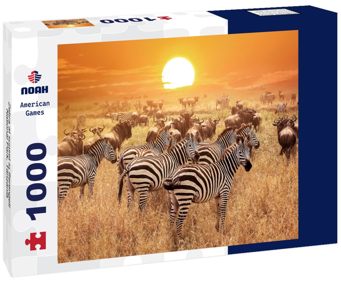 Noah Jigsaw Puzzle Zebra at sunset in Serengeti National Park, Tanzania 1000 pieces