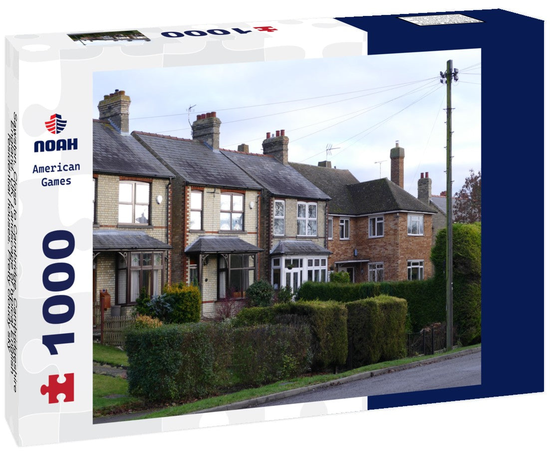 Noah Jigsaw Puzzle Sawston, Close to Cambridge, Cambridgeshire, England, UK. Landscape of typical English residential houses. Pretty cloudy sky 1000 pieces