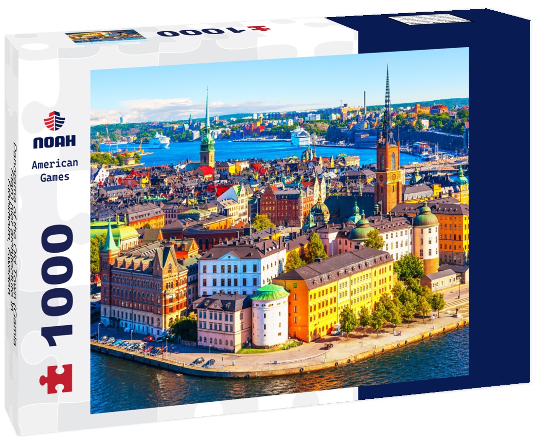 Noah Jigsaw Puzzle Panorama of the Old Town (Gamla Stan) pier architecture in Stockholm, Sweden 1000 pieces
