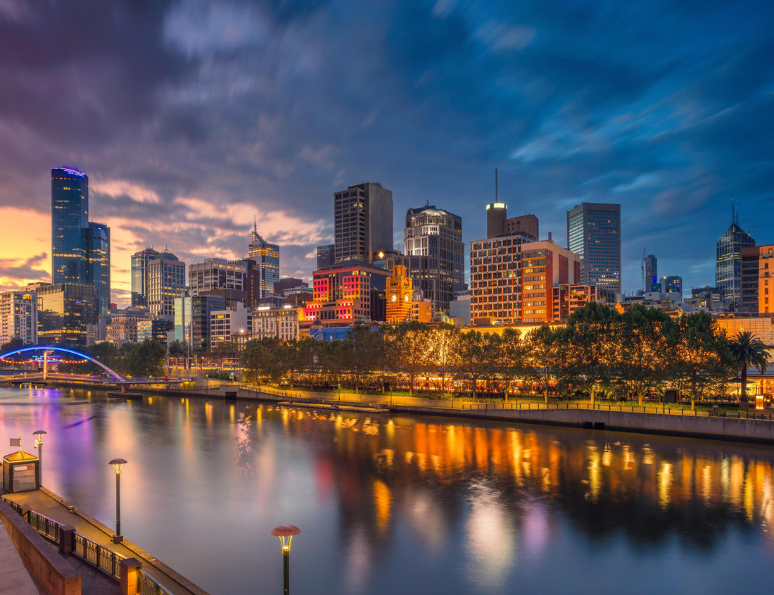 Noah Jigsaw Puzzle City of Melbourne. Cityscape image of Melbourne, Australia during dramatic sunset 1000 pieces