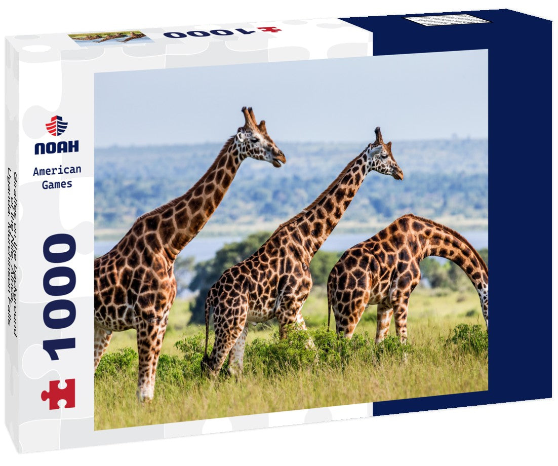 Noah Jigsaw Puzzle Giraffes on the background of the Nile. Africa. Uganda. Murchinson Falls National Park 1000 pieces