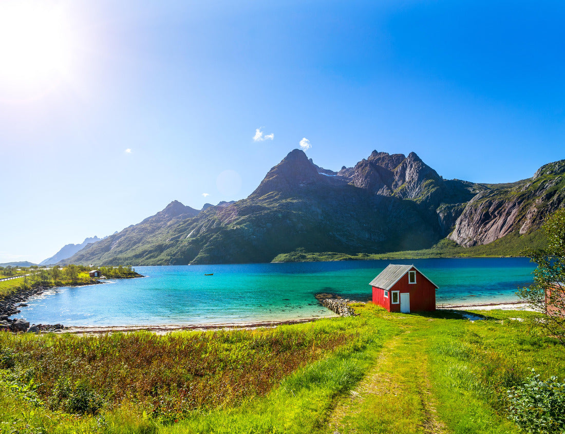 A scenic view of the Trollfjord is seen in Lofoten, Norway. 1000pc PuzzleBlack and White