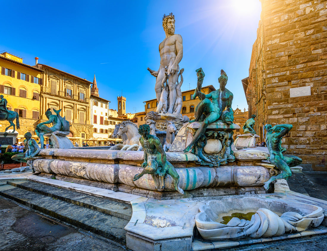 Noah Jigsaw Puzzle Fountain Neptune on the Piazza della Signoria in Florence, Italy. Florence's famous fountain. Florentine architecture. One of the main landmarks of Florence 1000 pieces