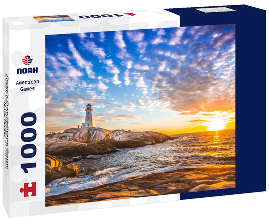 Noah Jigsaw Puzzle Peggy's Cove Hellhouse Sunset Ocean view landscape in Halifax, Nova Scotia 1000 pieces