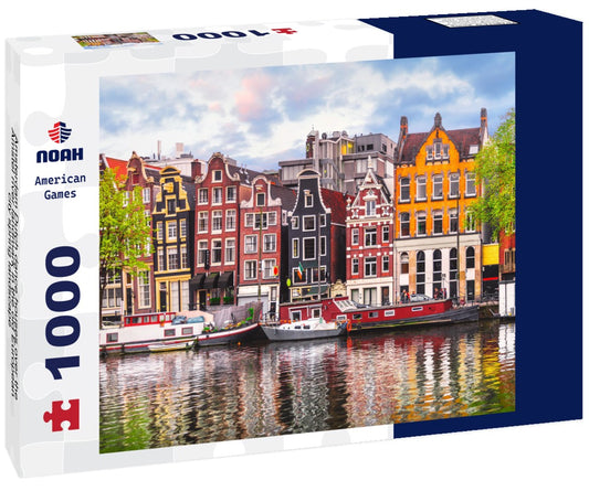 Noah Jigsaw Puzzle Amsterdam Dutch dance houses over the Amstel river landmark in the old European city spring landscape 1000 pieces