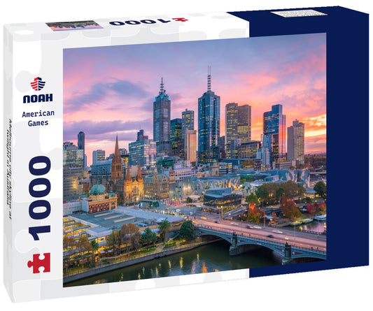 Noah Jigsaw Puzzle Melbourne city skyline at twilight in Australia 1000 pieces