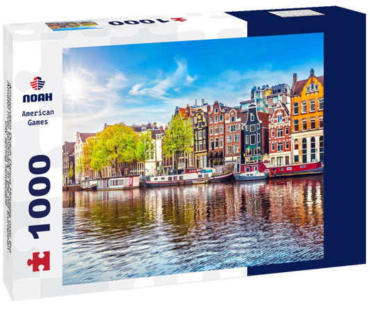 Noah Jigsaw Puzzle Amsterdam Dutch Dance Houses over the Amstel river landmark in the old European city spring landscape 1000 pieces