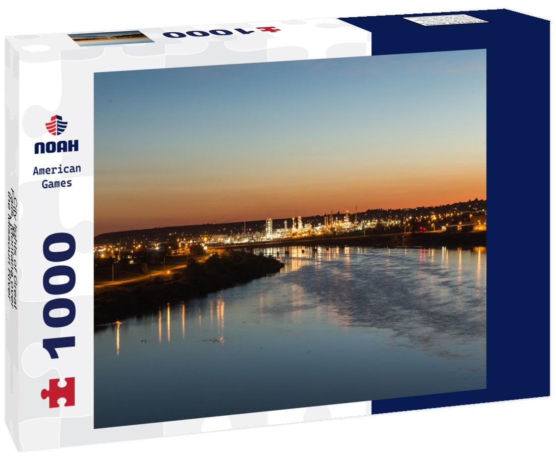 Noah Jigsaw Puzzle City lights of Great Falls, Montana over the Missouri River 1000 pieces