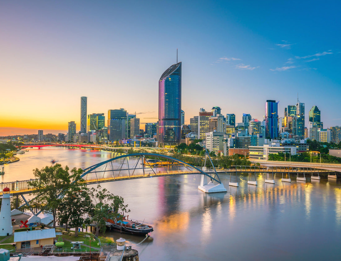 Noah Jigsaw Puzzle Brisbane city skyline and Brisbane river at twilight in Australia 1000 pieces