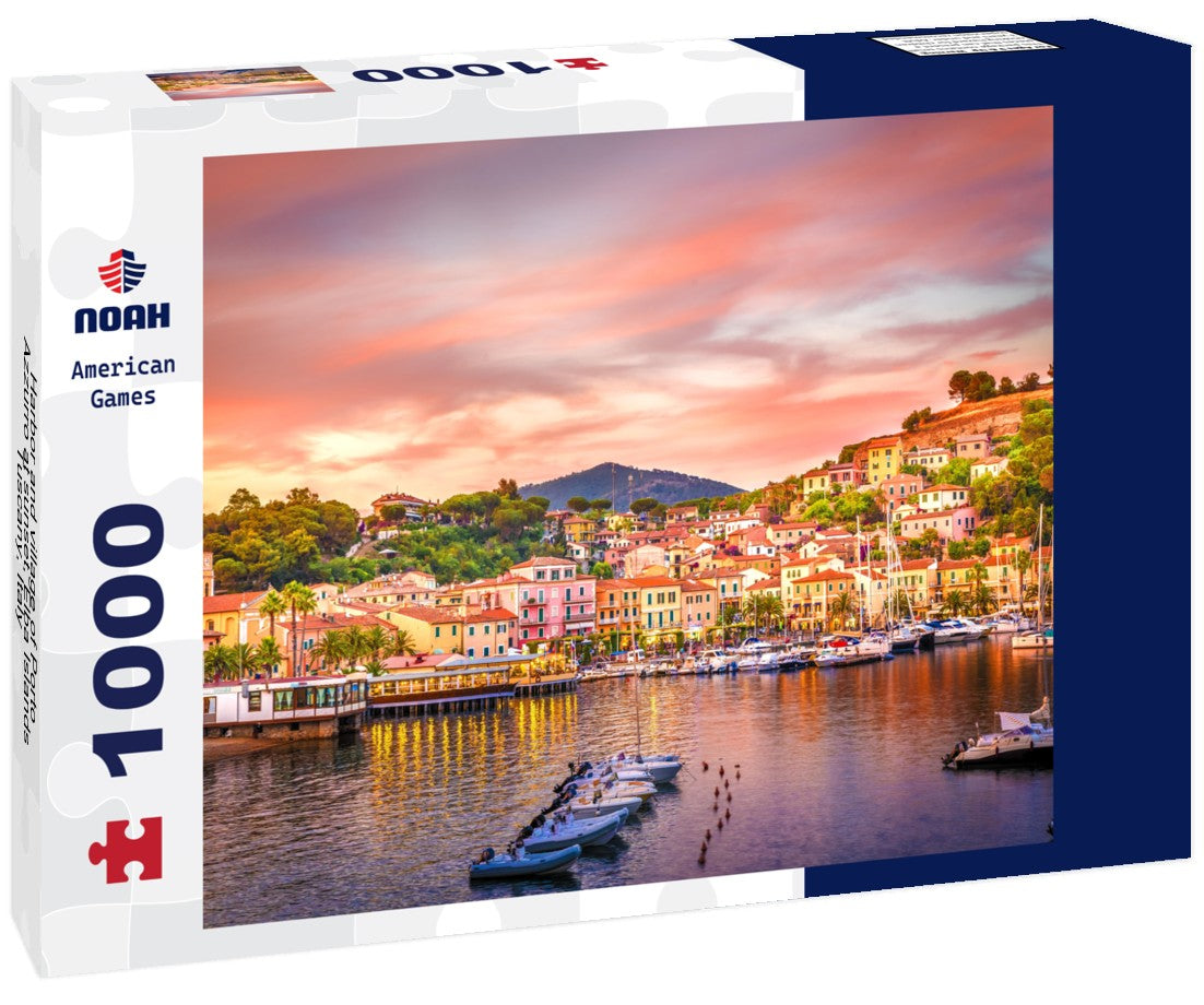 Noah Jigsaw Puzzle Harbor and village of Porto Azzurro at sunset, Elba Islands, Tuscany, Italy 1000 pieces