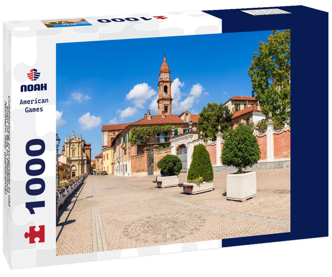 Noah Jigsaw Puzzle Cobblestone promenade in old town of Bra in Piedmont, Northern Italy (panorama) 1000 pieces
