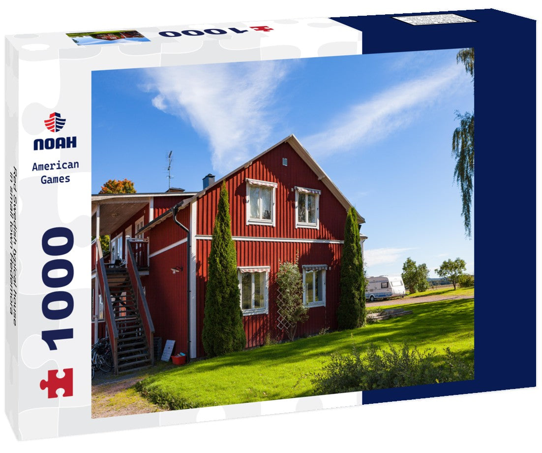 Noah Jigsaw Puzzle Red Swedish typical house in small town Hedemora 1000 pieces