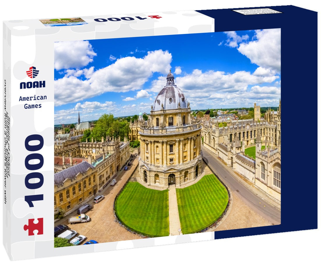 Noah Jigsaw Puzzle Streets of Oxford - landmark, England - overview from a church's tower with the Bodleian Library and All Souls College,Oxfordshire, England 1000 pieces