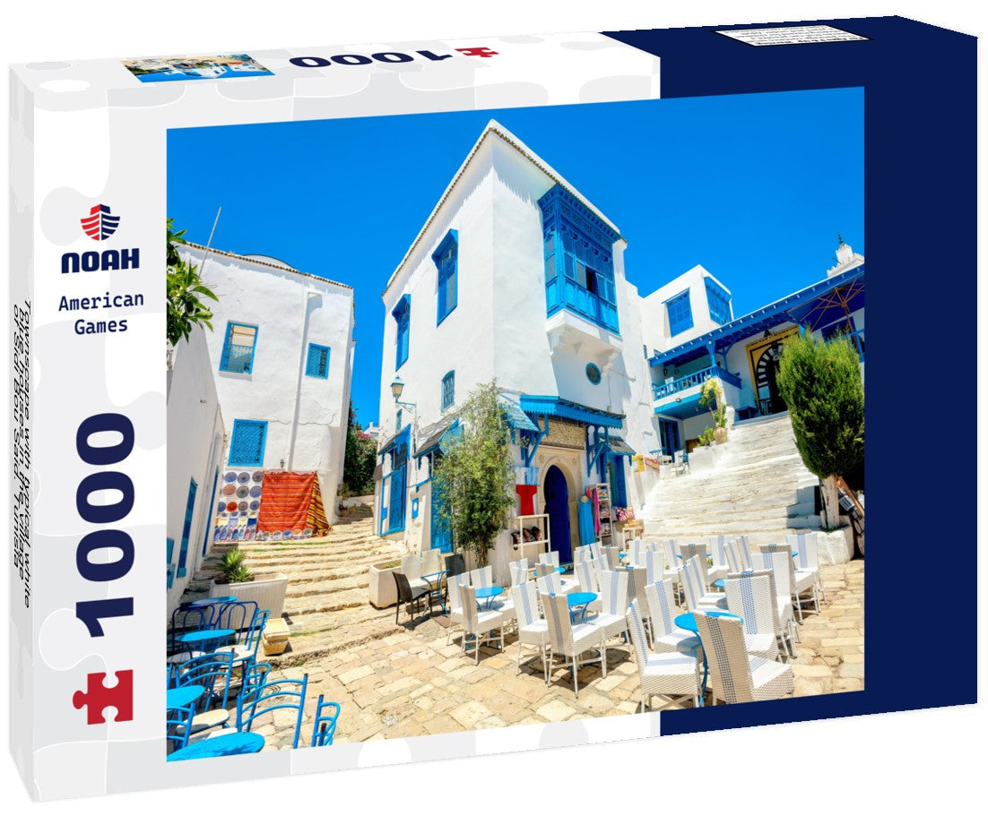 Noah Jigsaw Puzzle Townscape with typical white, blue houses in the village of Sidi Bou Said. Tunisia 1000 pieces