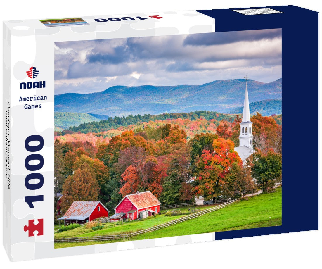 Noah Jigsaw Puzzle Peacham, Vermont, USA rural autumn scene 1000 pieces