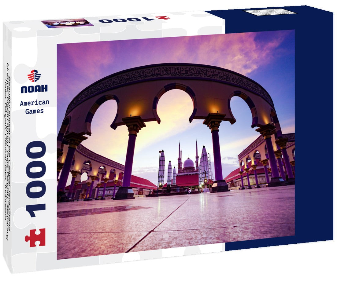 Noah Jigsaw Puzzle Beautiful sunset in the Central Java Grand Mosque, Masjid Agung Jawa Tengah, Semarang, Jawa Tengah, Central Java, Indonesia 1000 pieces