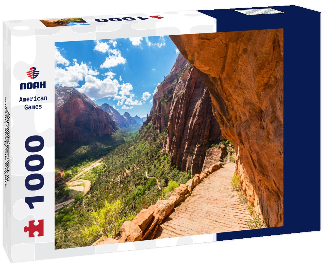 Noah Jigsaw Puzzle Beautiful scenery in Zion National Park in autumn, along the Angel's Landing trail 1000 pieces