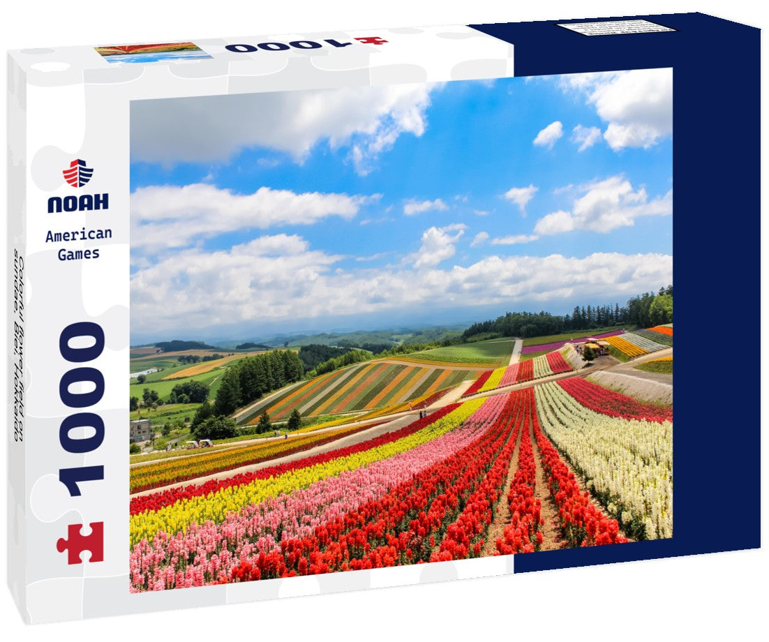 Noah Jigsaw Puzzle Colorful flower field on sundae, Biei, Hokkaido 1000 pieces