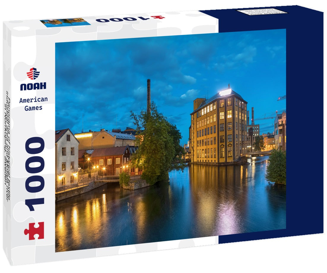 Noah Jigsaw Puzzle Panorama of historical textile industrial area and Motala river in Norrkoping, Sweden 1000 pieces