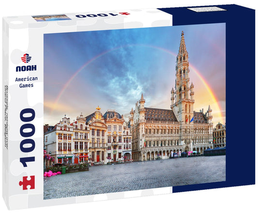 Noah Jigsaw Puzzle Brussels, rainbow over Grand Place, Belgium 1000 pieces