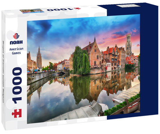 Noah Jigsaw Puzzle Bruges at dramatic sunset, Belgium 1000 pieces