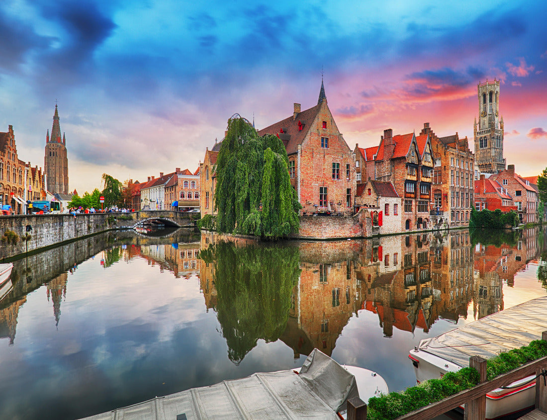 Noah Jigsaw Puzzle Bruges at dramatic sunset, Belgium 1000 pieces