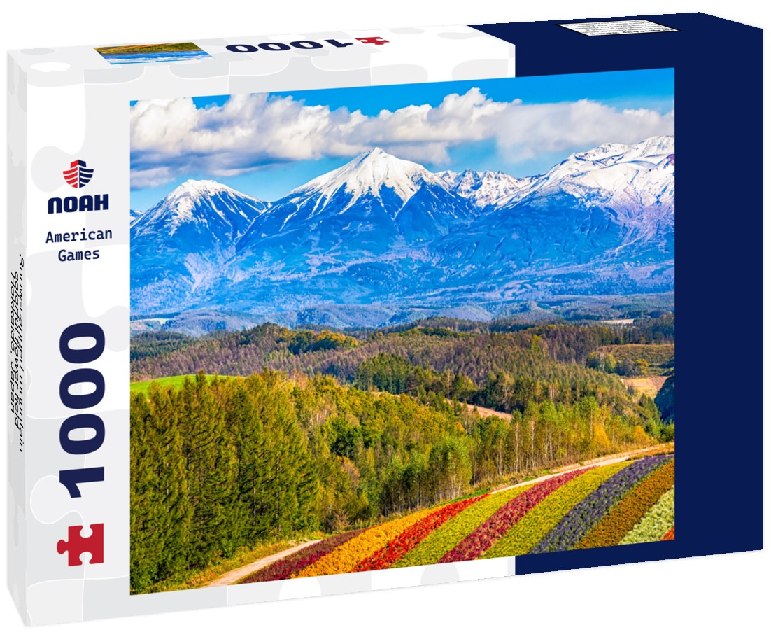 Noah Jigsaw Puzzle Snow-capped mountain, colorful flower field, Hokkaido, Japan 1000 pieces
