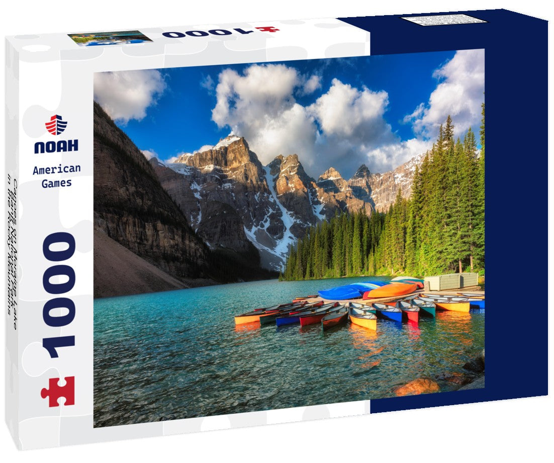 Noah Jigsaw Puzzle Canoes on Moraine Lake, Banff National Park in the Rocky Mountains, Alberta, Canada 1000 pieces