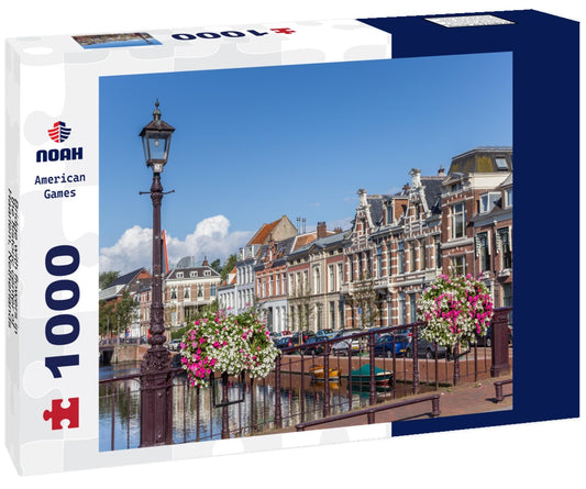 Noah Jigsaw Puzzle Bridge with flowers in the historic center of Haarlem, Netherlands 1000 pieces