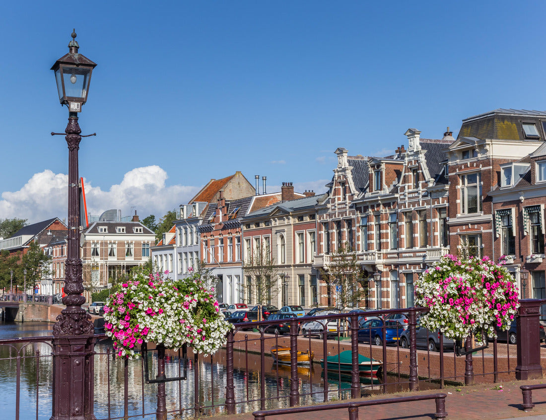 Noah Jigsaw Puzzle Bridge with flowers in the historic center of Haarlem, Netherlands 1000 pieces