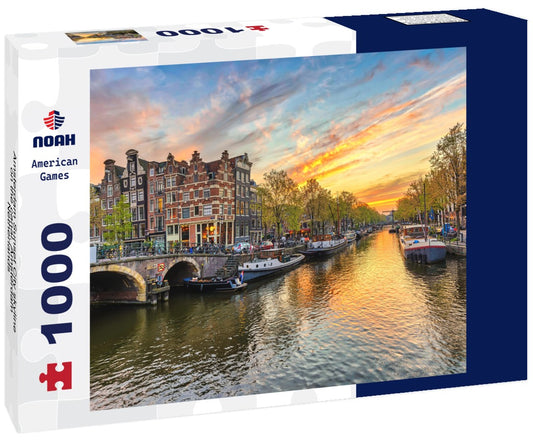Noah Jigsaw Puzzle Amsterdam Sunset City skyline on the canal, Amsterdam, Netherlands 1000 pieces