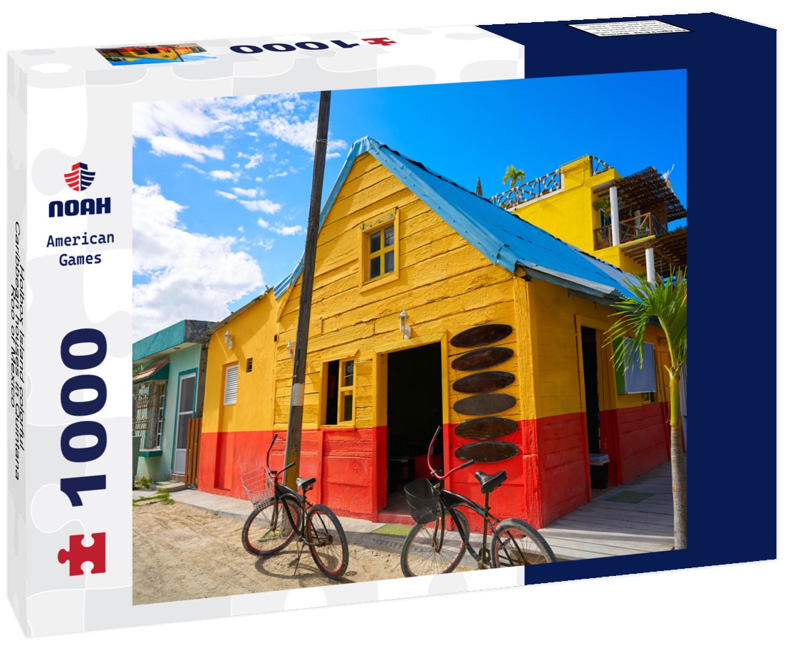 Noah Jigsaw Puzzle Holbox Island colorful Caribbean houses in Quintana Roo of Mexico 1000 pieces