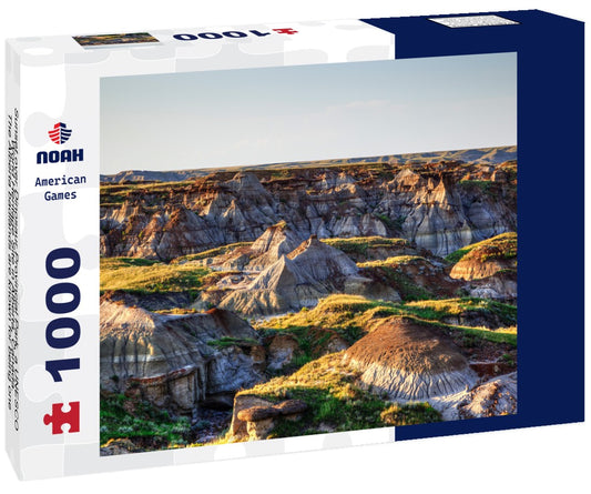 Noah Jigsaw Puzzle Sunset over Dinosaur Provincial Park, a UNESCO World Heritage Site in Alberta, Canada. The Alberta badlands are known for being one of the world's richest dinosaur fossil sites 1000 pieces