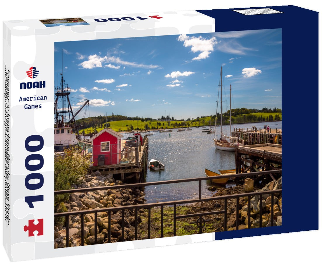 Noah Jigsaw Puzzle Exposure in Lunenburg County, Nova Scotia, Canada. A World Heritage Site since 1995, this designation guarantees the protection of Lunenburg's unique architecture and civil design 1000 pieces
