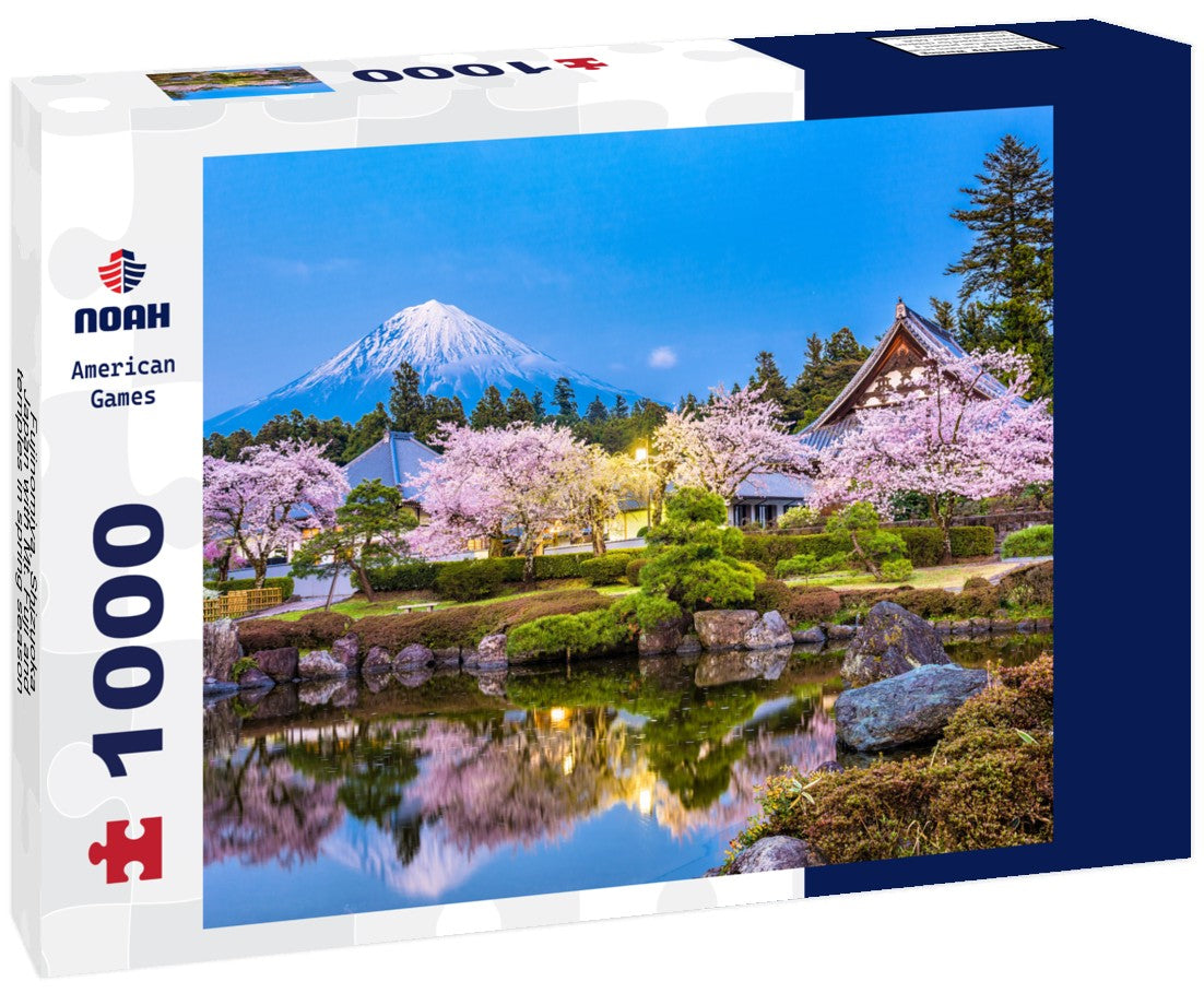 Noah Jigsaw Puzzle Fujinomiya, Shizuoka, Japan with Mt. Fuji and temples in spring season 1000 pieces