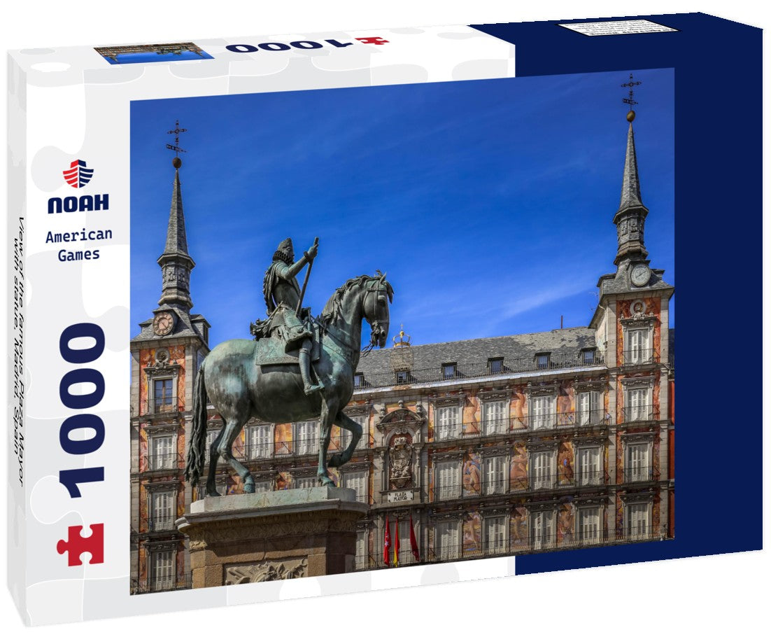 Noah Jigsaw Puzzle View of the famous Plaza Mayor with statue, Madrid, Spain 1000 pieces