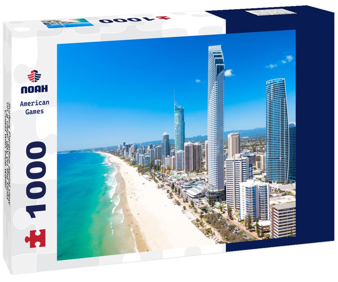 Noah Jigsaw Puzzle Surfers Paradise aerial view on a clear day on the Gold Coast with blue water 1000 pieces