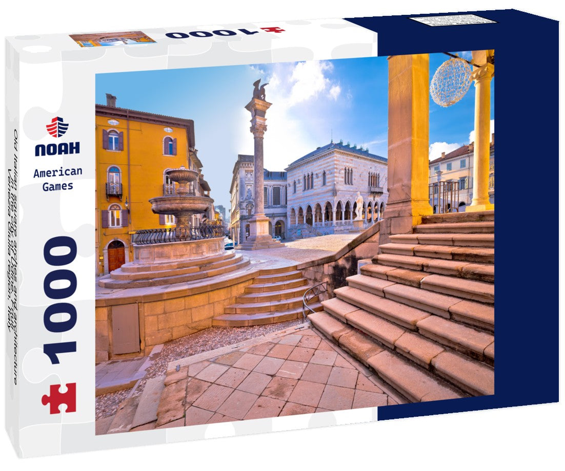 Noah Jigsaw Puzzle Old Italian square arches and architecture in the city of Udine, Friuli-Venezia Giulia region, Italy 1000 pieces