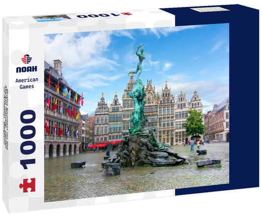 Noah Jigsaw Puzzle Brabo fountain on the Market Square, center of Antwerp, Belgium 1000 pieces