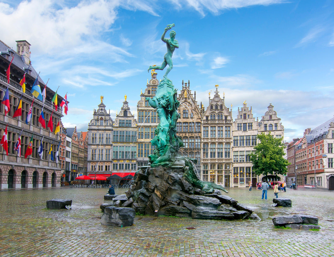 Noah Jigsaw Puzzle Brabo fountain on the Market Square, center of Antwerp, Belgium 1000 pieces