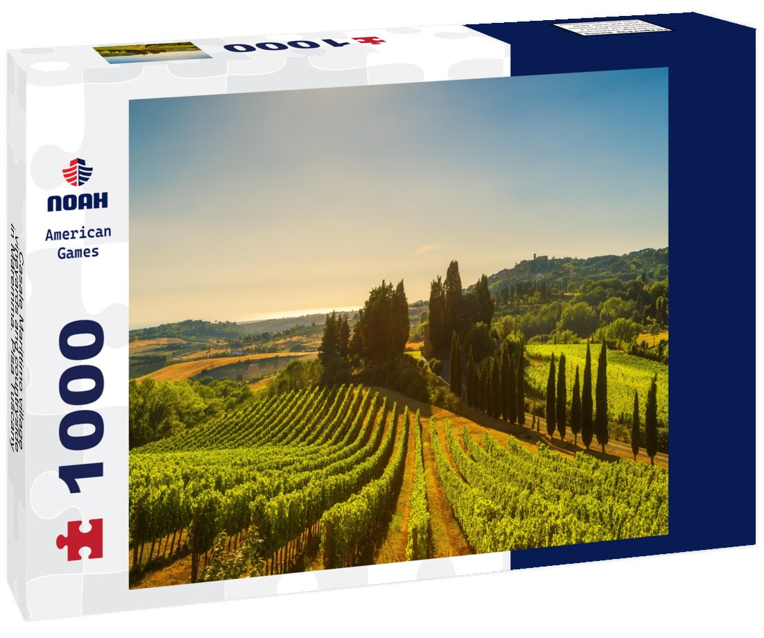 Noah Jigsaw Puzzle Casale Marittimo village, vineyards and countryside in Maremma. Pisa Tuscany, Italy 1000 pieces