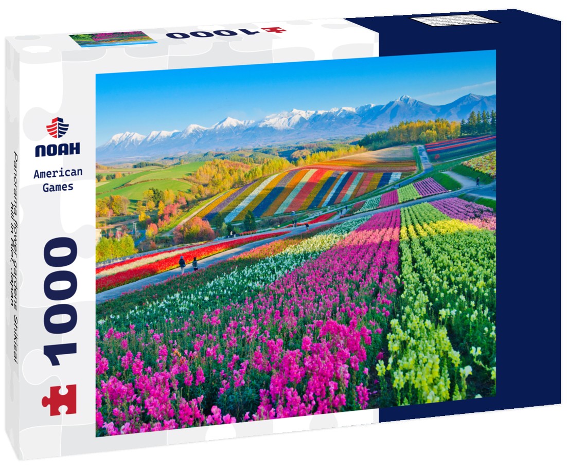 Noah Jigsaw Puzzle Panorama flower gardens Shikisai hill in Biei, Japan 1000 pieces