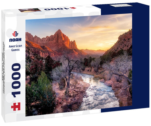 Noah Jigsaw Puzzle Zion national park late autumn landscape view with Watchman peak, Utah, USA 1000 pieces