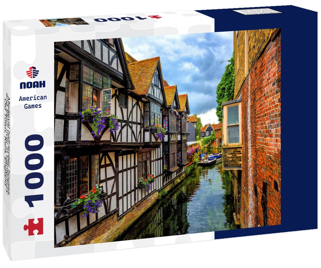Noah Jigsaw Puzzle Medieval half-timber houses and Stour river in Canterbury Old Town, Kent, England 1000 pieces