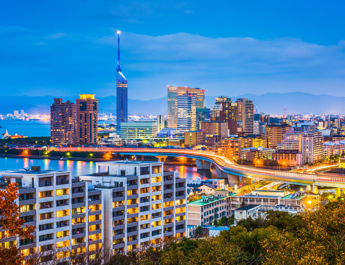 Noah Jigsaw Puzzle Fukuoka, Japan cityscape of the Momochihama area at dusk 1000 pieces