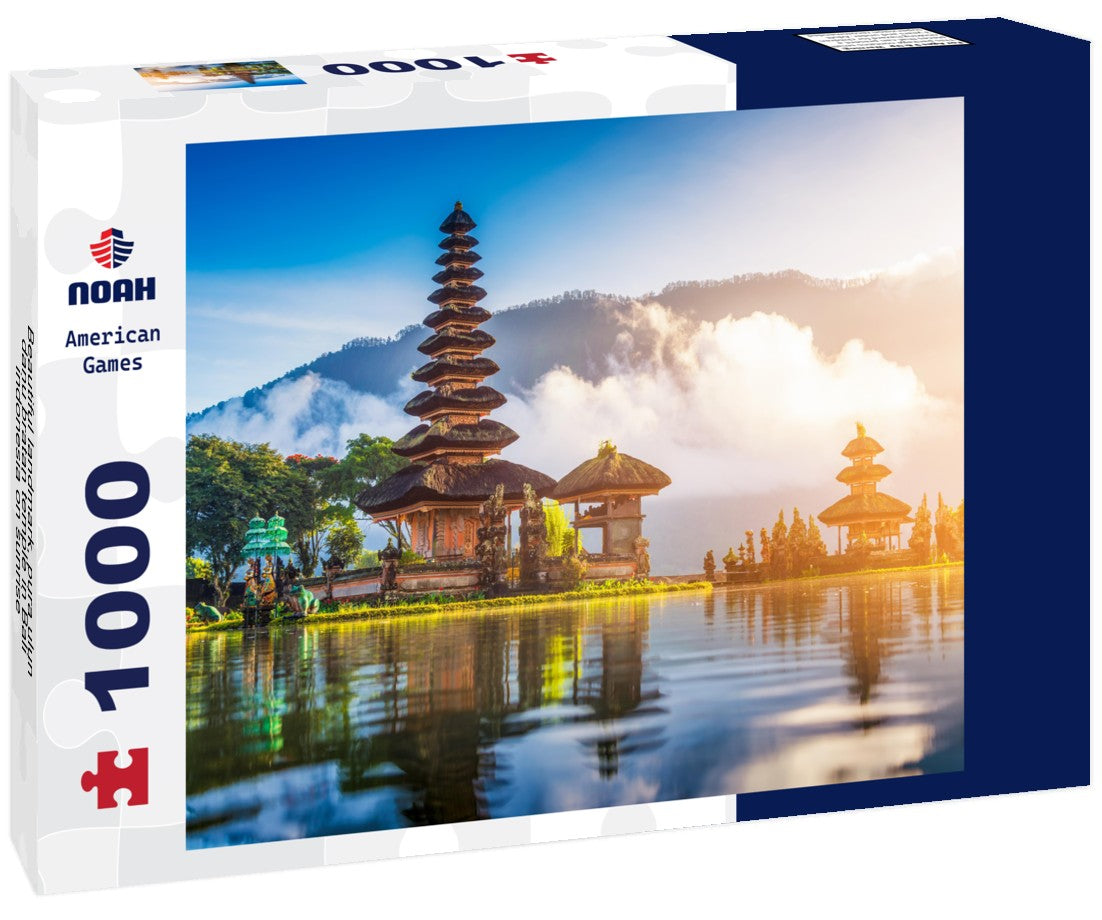 Noah Jigsaw Puzzle Beautiful landmark, pura ulun danu bratan temple in Bali, indonesia on sunrise 1000 pieces