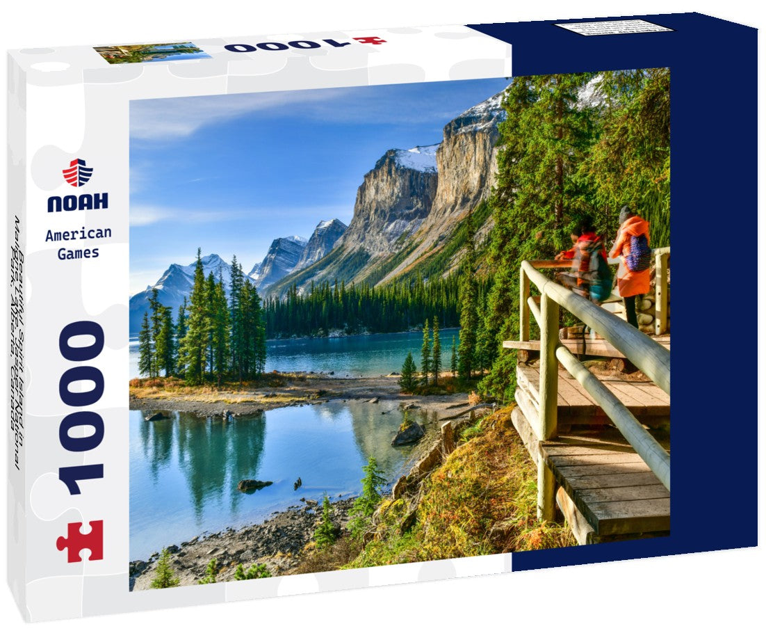 Noah Jigsaw Puzzle Beautiful Spirit Island in Maligne Lake, Jasper National Park, Alberta, Canada 1000 pieces