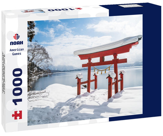Noah Jigsaw Puzzle A red Japanese torii in front of Lake Tazawa, Akita Prefecture, Japan 1000 pieces