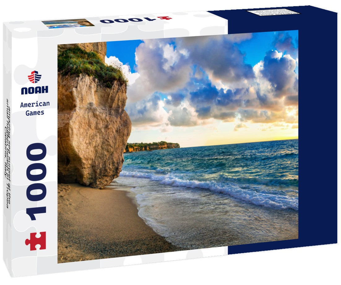 Noah Jigsaw Puzzle amazing sea sunset at the small hidden beach in Tropea, Calabria, Italy 1000 pieces